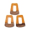 Resin & Wood Pendants, Hollow Trapezoid Charms, Orange, 38x27x3mm, Hole: 2mm