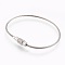 Tarnish Resistant 304 Stainless Steel Wrap Bracelets Making, Two Loops, with Clasps, Stainless Steel Color, 6-1/8 inch(15.5cm), 1.5mm