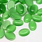 Cat Eye Cabochons, Oval, Medium Sea Green, 18x13x2.5~3.5mm