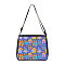 Owl Printed Polyester Shoulder Bags, for Women Bags, Rectangle, Slate Blue, 28.5x24x7.5cm