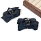 Cloth Claw Hair Clips, with Plastic, Bowknot, Hair Accessories for Women Girls, Black, 75x30mm