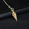 Resin Cone Dowsing Pendulums, Natural Quartz Chip inside and Metal Findings Charm, 380mm