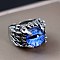 Dragon Eye Men's Fashion Ring Zinc Alloy Hip-hop Ring, Blue, Antique Silver, show in picture