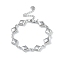 Non-Tarnish 304 Stainless Steel Rhombus Link Chain Bracelets for Women, Stainless Steel Color, 6-5/8~6-3/4 inch(16.8cm~17cm)