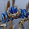 Natural Electroplated Crystal Hair Bands, with Lapis Lazuli Chips, Crown Hair Bands, for Women Girls, 270x180x30mm