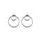 S925 Silver Circle Stud Earrings, Fashionable and Elegant, Versatile Wear, Silver, 21x20mm