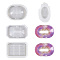 Cheriswelry 4Pcs 4 Style DIY Soap Box Silicone Molds, Resin Casting Decoration Molds, For UV Resin, Epoxy Resin Making, Palm & Oval & Octagon & Rectangle, White, 97~132x56~92x20~25mm, 1pc/style