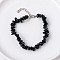 Natural Black Agate Chips Beaded Bracelet