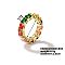 Fashionable European and American Style Brass Rhinestone Ring for Unisex, Colorful, Inner Diameter: 16mm