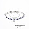 Brass Rhinestone Cup Chains Bracelet for Elegant Women with Subtle Luxury Feel, Sapphire, Platinum, 6-3/4 inch(17cm)