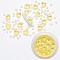 Nail Art Decoration Accessories, with Resin Cabochons, ABS Plastic Imitation Pearl Cabochons and Plastic Bead Storage Containers, Yellow, 39x15.5mm, Inner Diameter: 29mm, Clear Window: about 28mm