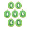 Light Gold Alloy Enamel Pendants, Cadmium Free & Nickel Free & Lead Free, Kiwi Fruit Slice, Lime Green, 26.5x19.5x2mm, Hole: 1.8mm