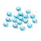 Opaque Spray Painted Glass Beads, Rondelle, Drawbench Style, Deep Sky Blue, 8x5mm, Hole: 2mm, about 1041pcs/500g