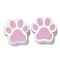 Printed Wood Beads, Paw Print, Flamingo, 19.5x19~20x5.5~6mm, Hole: 2.5mm