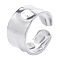 Non-Tarnish Stainless Steel Open Cuff Rings, Wide Band Rings for Women Men, Stainless Steel Color