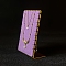 Velvet & Metal Necklace Organizer Display Stands, L-Shaped, Golden, Plum, 8.5x14cm