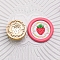 Golden Tone Round Wax Seal Brass Stamp Heads, for Wax Seal Stamp, Strawberry Series, Strawberry, 25x14mm, Inner Diameter: 7mm