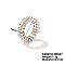 Chic Western Hip-hop Double-row Brass Rhinestone Ring Jewelry for Women, Clear, Inner Diameter: 17mm