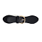 Black PU Leather Buckles, Tab Closures, Cloak Clasp Fasteners, with Alloy Roller Buckle, Light Gold, 110~142mm