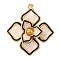 Brass with Enamel Fold Over Clasps, Flower, Real 18K Gold Plated, 22.5x19.5x12.5mm, Hole: 1.2mm