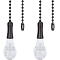 Glass Celling Fan Pull Chain Extender, with Iron Ball Chain, Light Bulb Pendant Decoration, Clear, 540mm