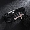 PU Leather Multi-strand Bracelets PW-WGD7CFC-01-2