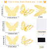 CREATCABIN 3Sets 3D Butterfly PVC Mirrors Wall Stickers DIY-CN0001-86C-2