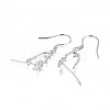 Rhodium Plated 925 Sterling Silver Earring Findings STER-F048-45P-2