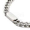 Non-Tarnish 304 Stainless Steel Rectangle Pendant Necklace with Curb Chains for Men Women NJEW-P229-18P-1