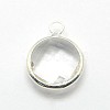 Silver Color Plated Brass Glass Pendants GLAA-J018B-S-3