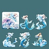 5Pcs Beautiful Mermaid PET Adhesive Waterproof Stickers Set PW-WG45513-01-1