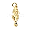 Rack Plating Brass Pave Blue Cubic Zirconia Sea Animal Pendants KK-B092-03G-1