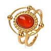 Oval Natural Carnelian Finger Rings RJEW-Q822-30G-02-1