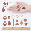 SUNNYCLUE DIY Walnut Wood & CCB Plastic Pendants Dangle Earring Making Kits DIY-SC0012-43AB-6