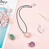 BENECREAT 4Pcs 4 Style Natural Gemstone Wire Wrapped Pendant Necklaces NJEW-BC0001-05-5