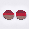 Tri-color Resin & Walnut Wood Pendants X-RESI-S358-78C-2