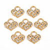 Rack Plating Brass Micro Pave Clear Cubic Zirconia Charms KK-T060-08-RS-1