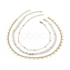 3Pcs 3 Style Brass Satellite Chain Necklaces Set NJEW-JN04106-1