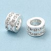 Rack Plating Brass Cubic Zirconia European Beads KK-R147-10S-4