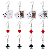 FIBLOOM 3 Set 3 Styles Playing Card Theme Resin Dangle Earrings with Alloy Pins EJEW-FI0003-01-8