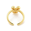 Brass Letter Open Cuff Rings for Women RJEW-G313-01Y-G-3