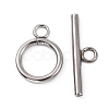 Tarnish Resistant Stainless Steel Ring Toggle Clasps STAS-Q179-01-1