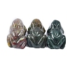 Natural Indian Agate Carved Frog Figurines PW-WG62350-26-1