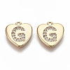 Brass Micro Pave Clear Cubic Zirconia Charms KK-N231-234G-NF-1
