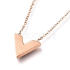 304 Stainless Steel Initial Pendant Necklaces NJEW-I240-10-4