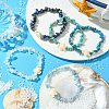 5Pcs 5 Styles Natural Quartz Crystal & Lapis Lazuli & Apatite & Aquamarine & Synthetic Turquoise Chip Beaded Stretch Bracelet Sets BJEW-JB10840-2