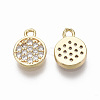 Brass Micro Pave Clear Cubic Zirconia Charms X-KK-R134-015-NF-2