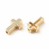 Rack Plating Brass Cubic Zirconia Beads KK-B051-06G-01-2