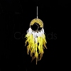 Iron Woven Web/Net with Feather Pendant Decorations AJEW-B017-12-3