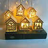 Christmas Mini Log Cabins LED Night Light Decoration Lamps Set AJEW-K022-Z-4
